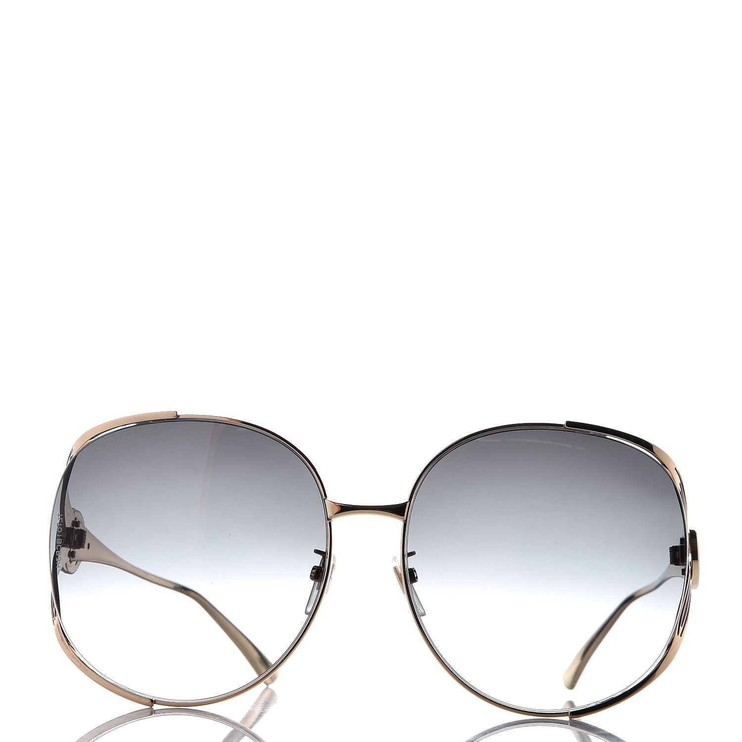 Gucci Metal Oversized Round Frame GG0225S Sunglasses Gold 2 of 9