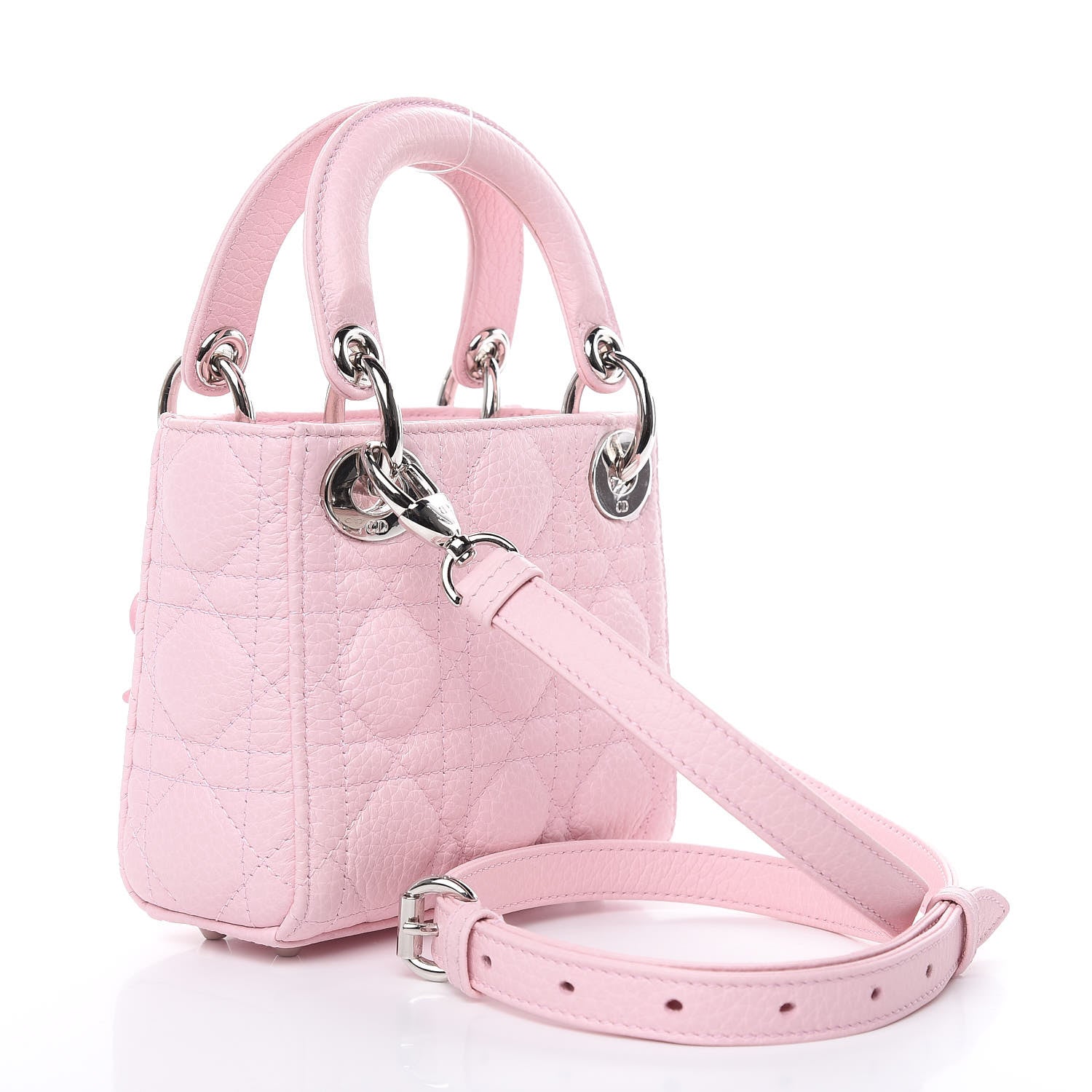 Christian Dior Grained Calfskin Cannage Nano Lady Dior Rose Clair 3 of 10