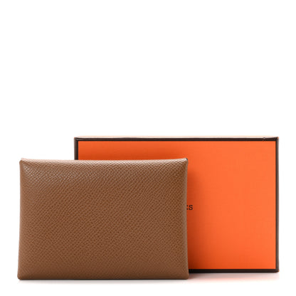 Hermes Epsom Calvi Duo Card Case Gold 8 of 8
