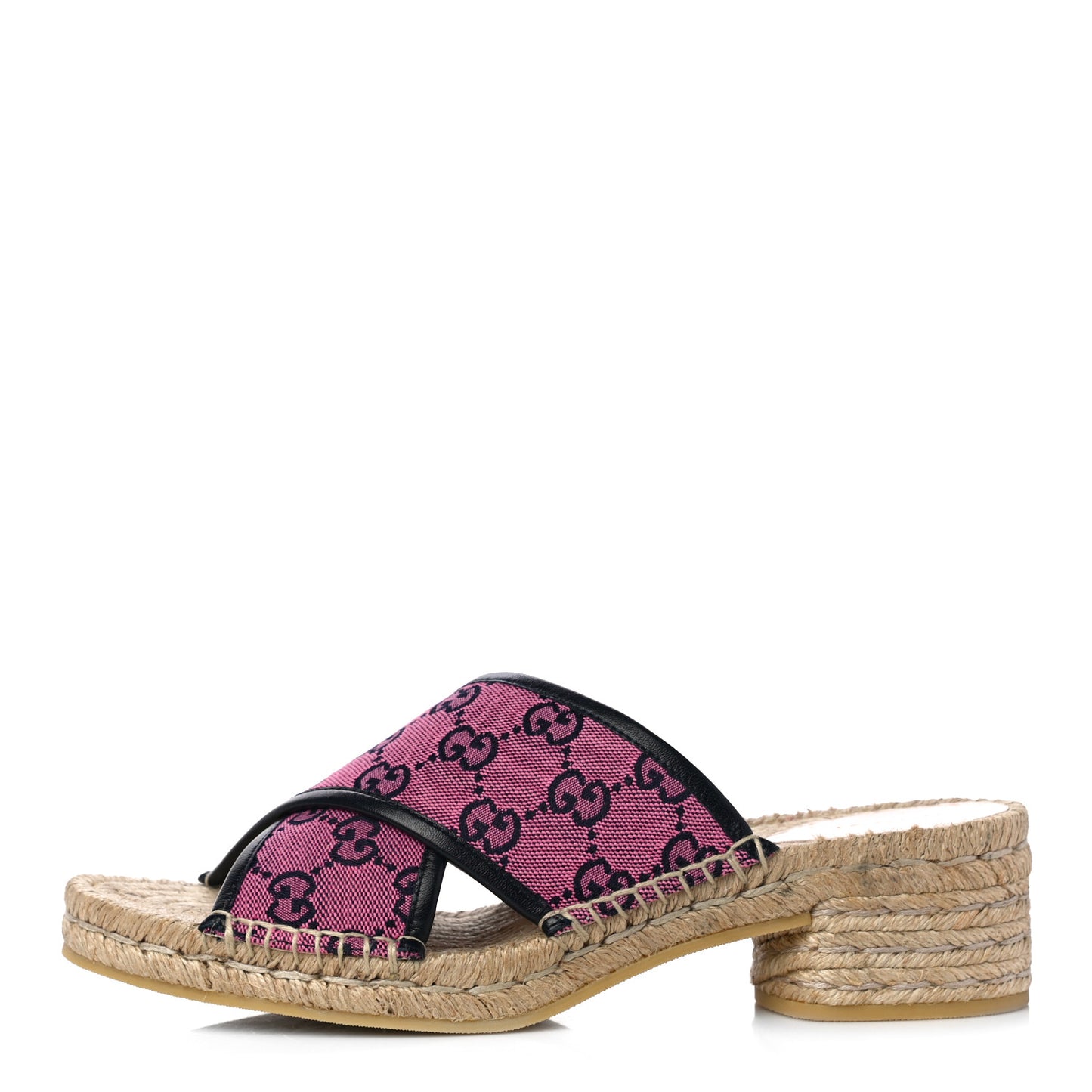 Monogram Multicolor Criss Cross Espadrille Sandals 41 Pink Blue