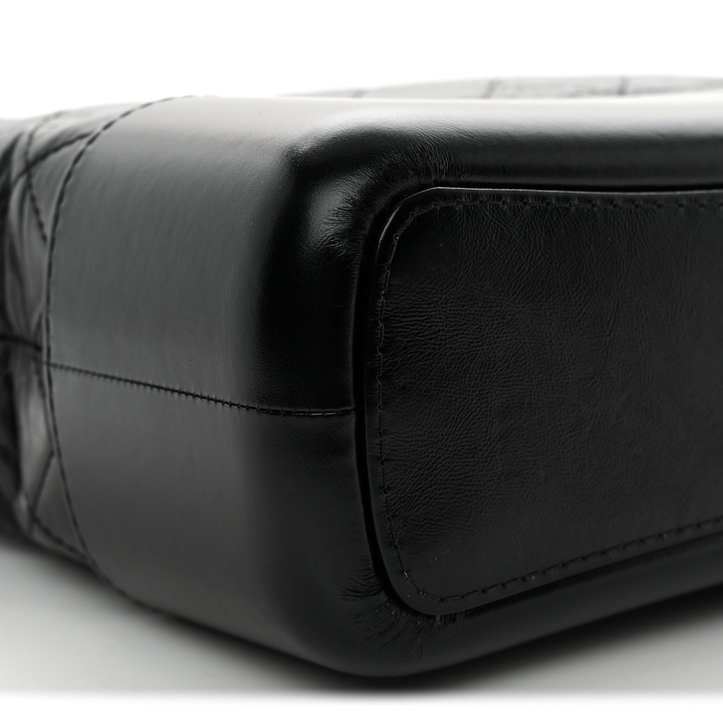 Aged Calfskin Quilted Medium Gabrielle Hobo Black