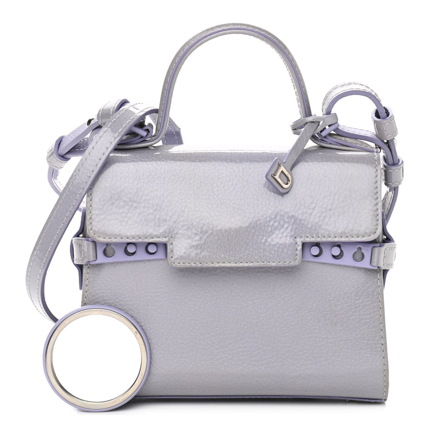 Patent Calfskin Micro Tempete Satchel Lilas