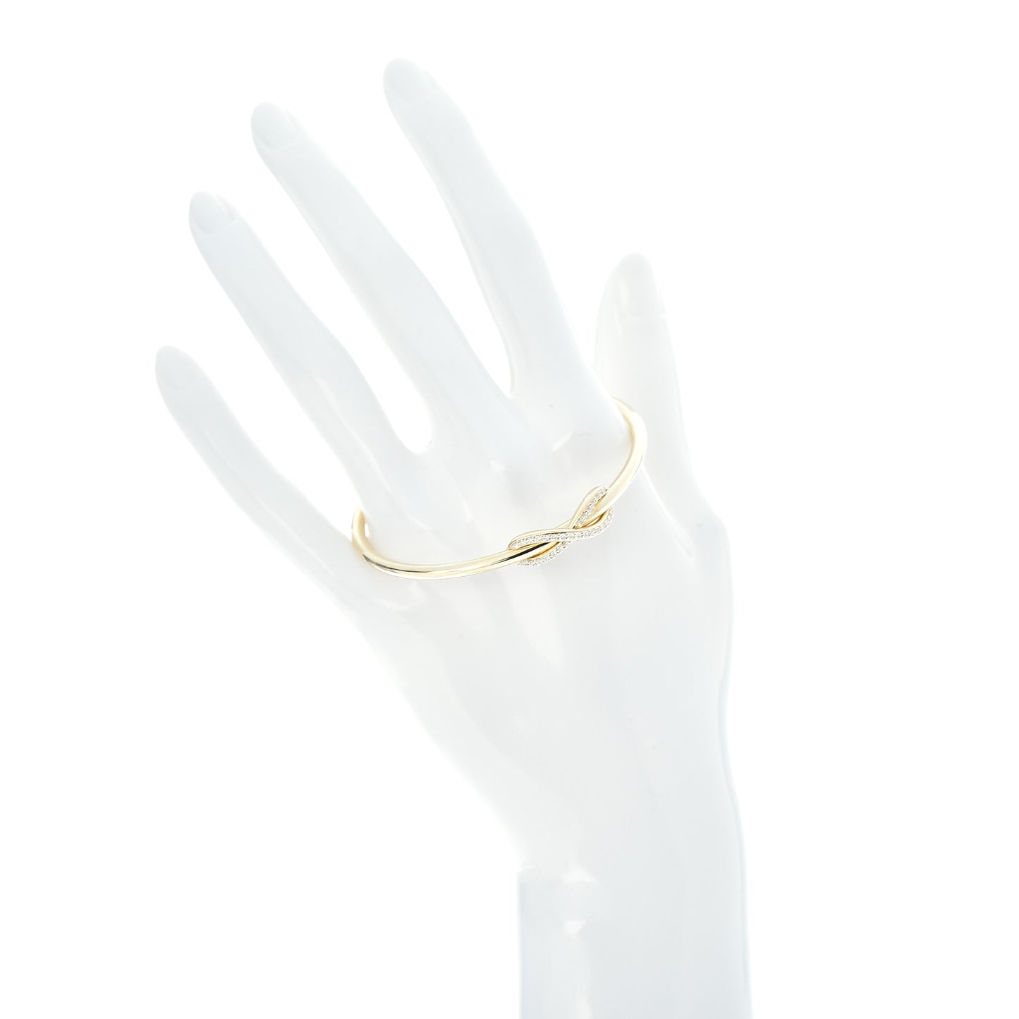 18K Yellow Gold Diamond Infinity Cuff Bracelet