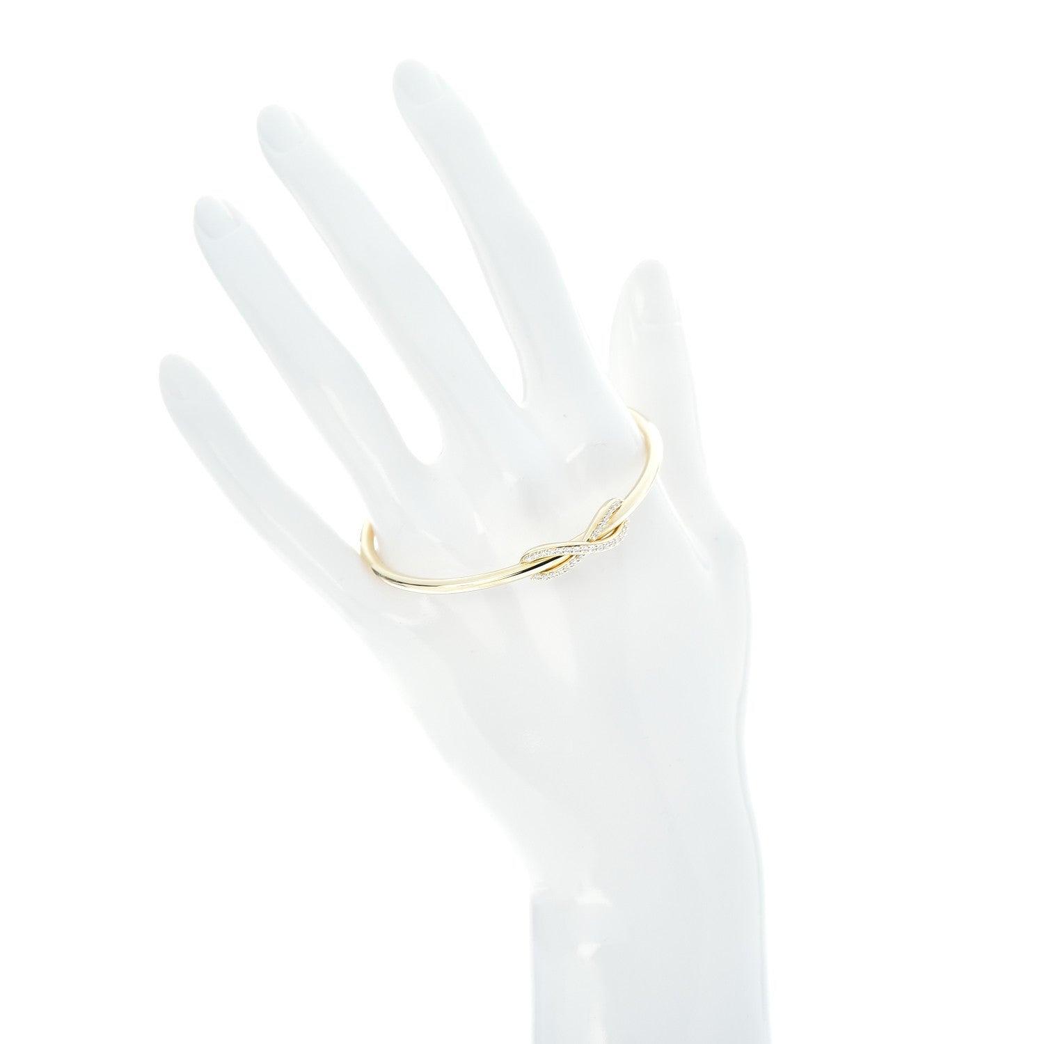 Tiffany 18K Yellow Gold Diamond Infinity Cuff Bracelet 2 of 5