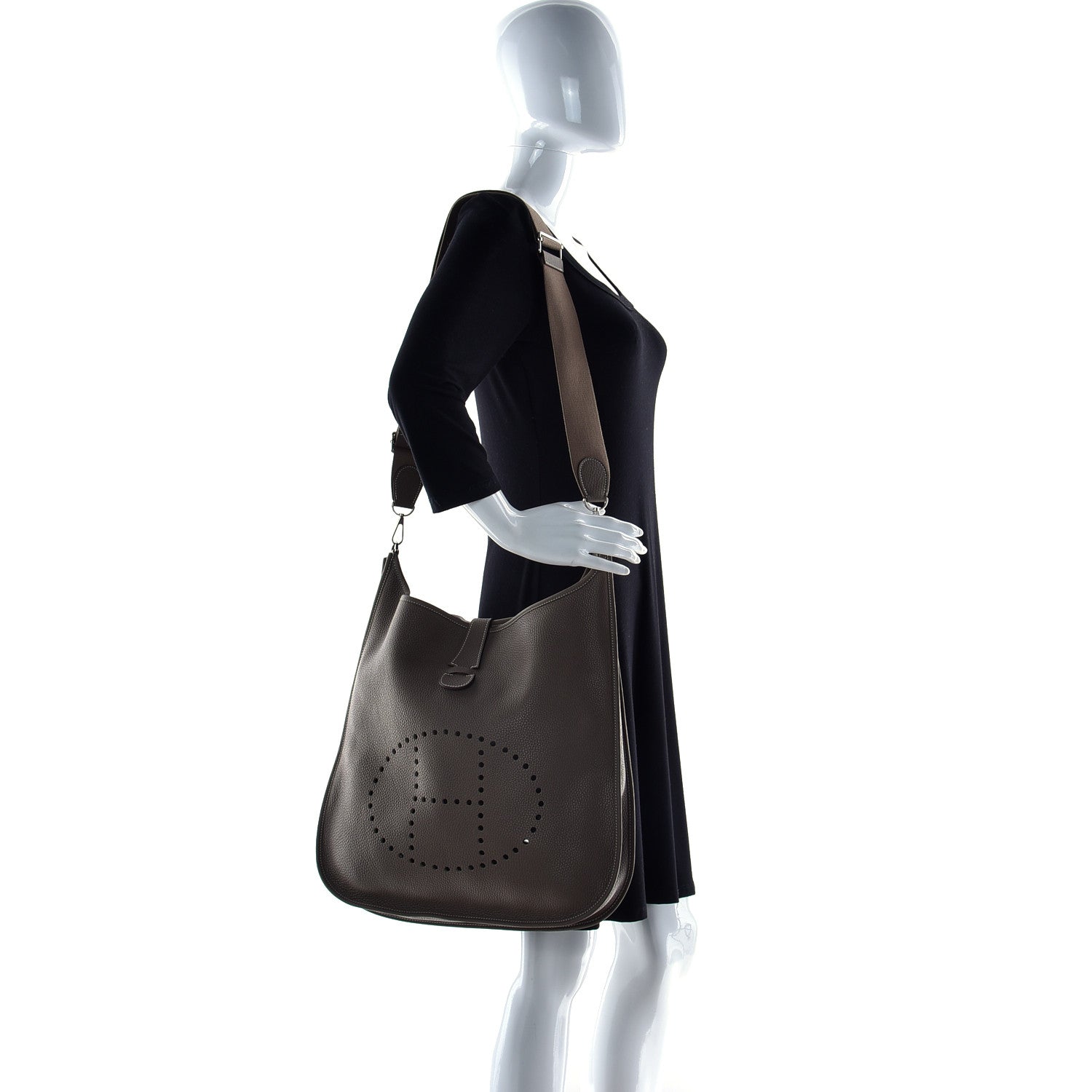 Hermes Taurillon Clemence Evelyne III TGM Etoupe 2 of 10