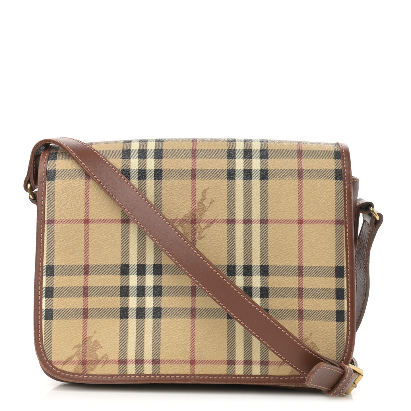 Haymarket Check Crossbody Messenger Bag Tan