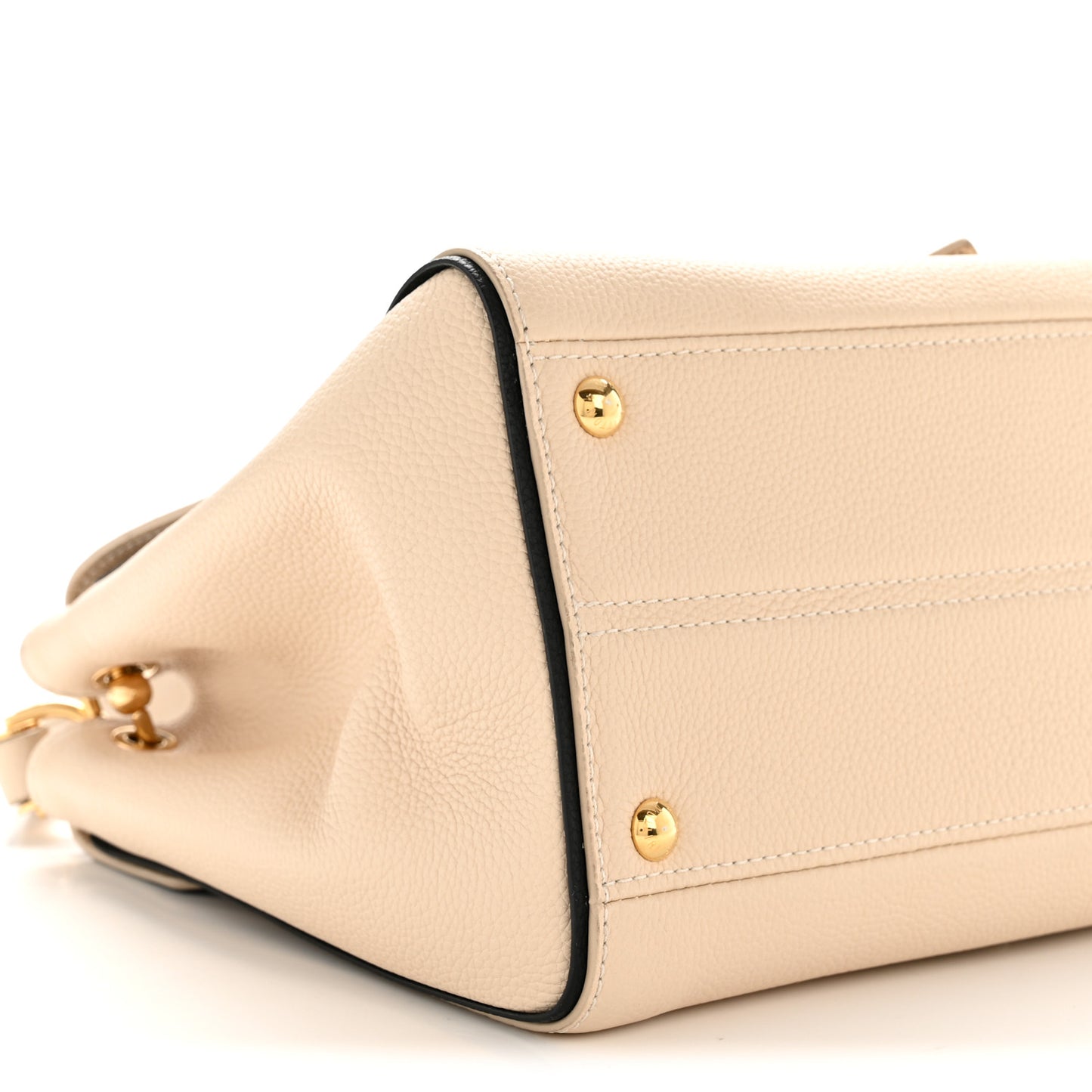 Grained Calfskin Monogram Double V Creme