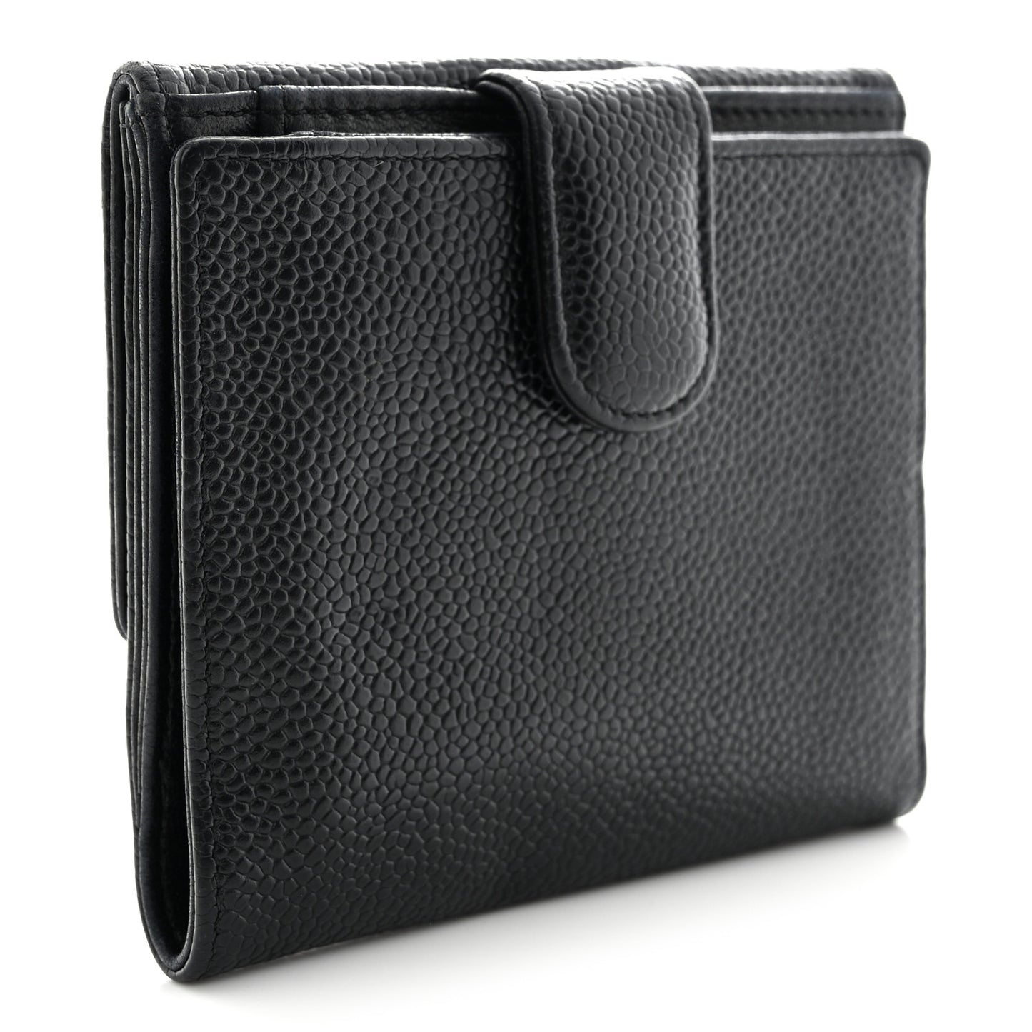 Caviar Timeless CC Compact French Wallet Black