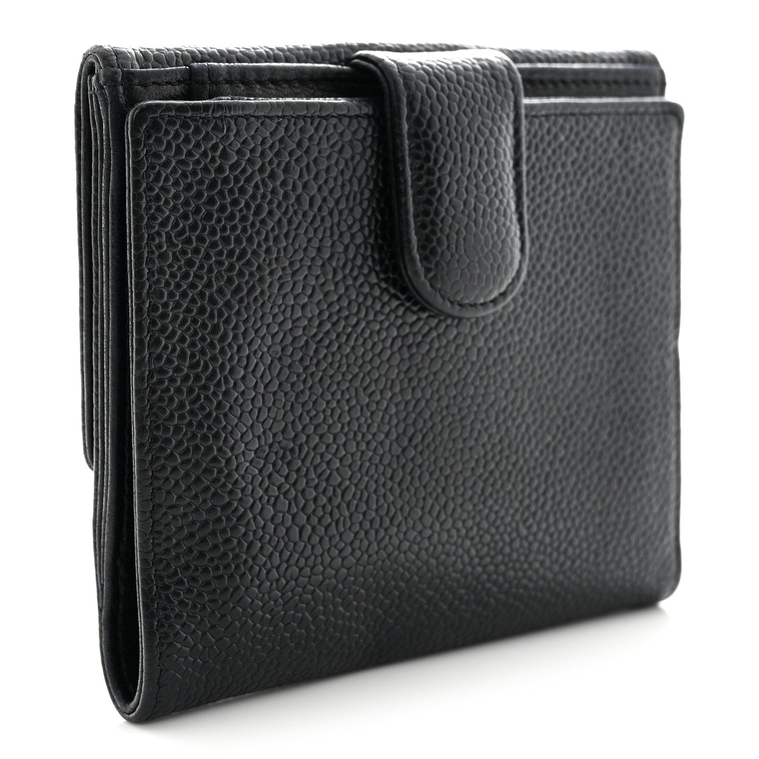 Chanel Caviar Timeless CC Compact French Wallet Black 3 of 14
