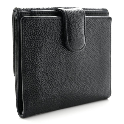 Chanel Caviar Timeless CC Compact French Wallet Black 3 of 14