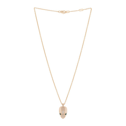 Bulgari 18K Rose Gold Diamond Malachite Serpenti Seduttori Pendant Necklace 2 of 6