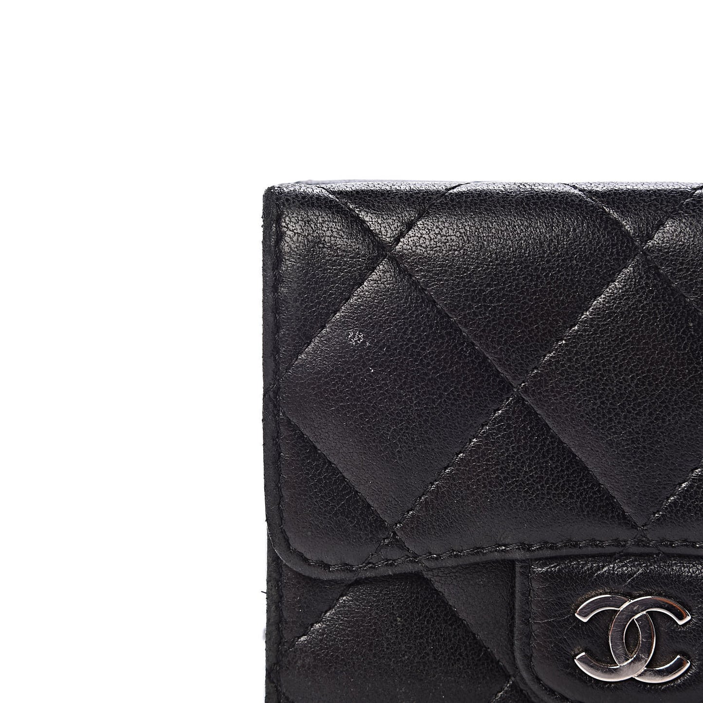 Lambskin Quilted Double Sided Wallet Black