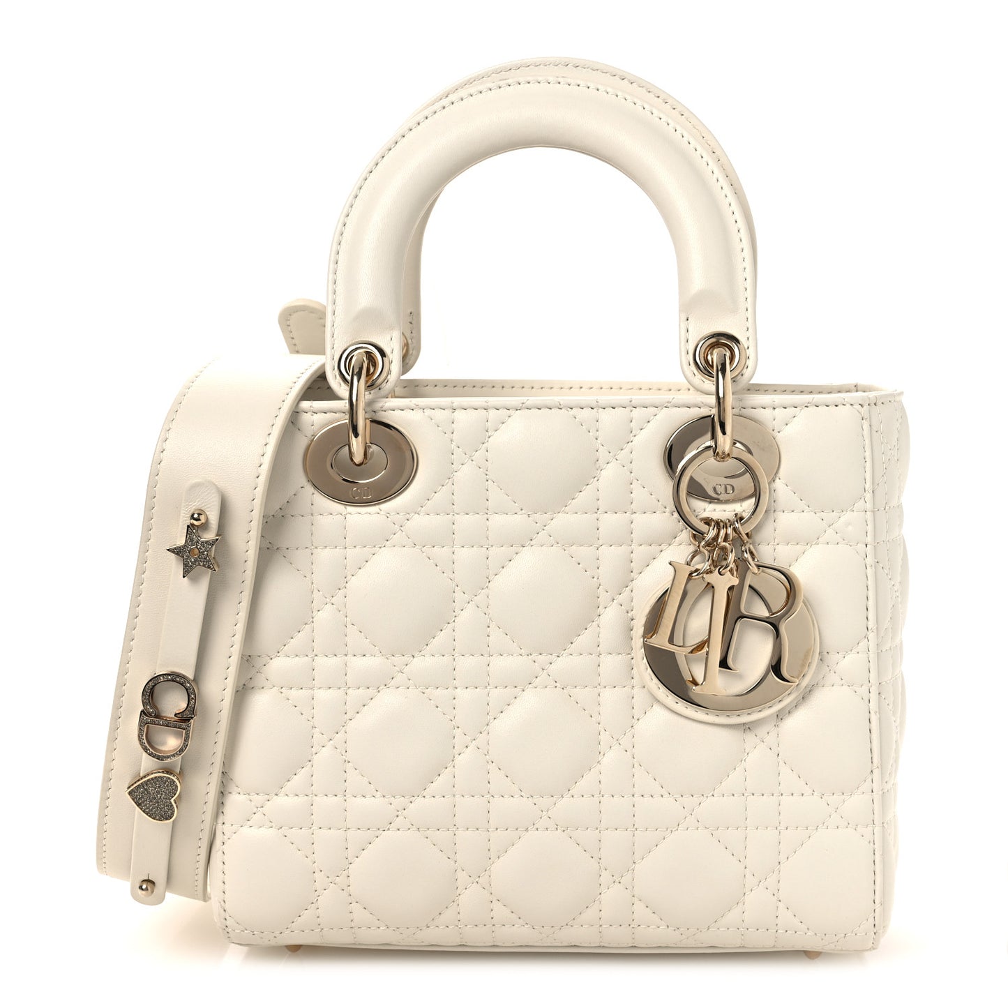 Lambskin Cannage Small My ABCDior Lady Dior White