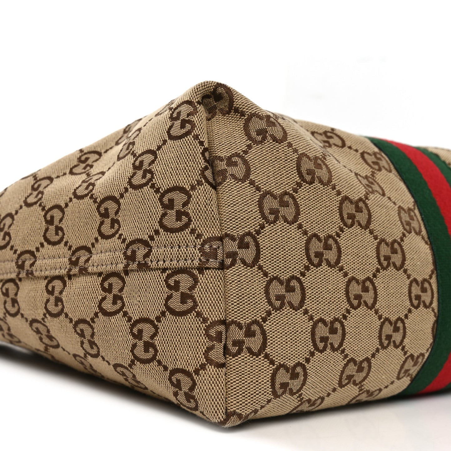 Monogram Web Small Giglio Tote Beige Dark Brown