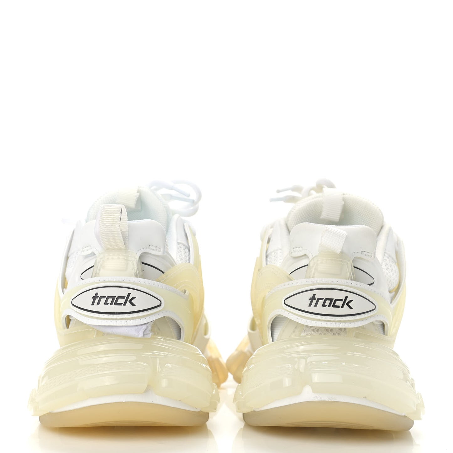 Rubber Mesh Fabric Clear Sole Womens Track Sneakers 36 White Transparent