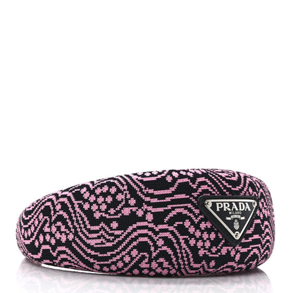 Prada Maglia Jacquard Metal Triangle Logo Headband Black Rosa 6 of 6