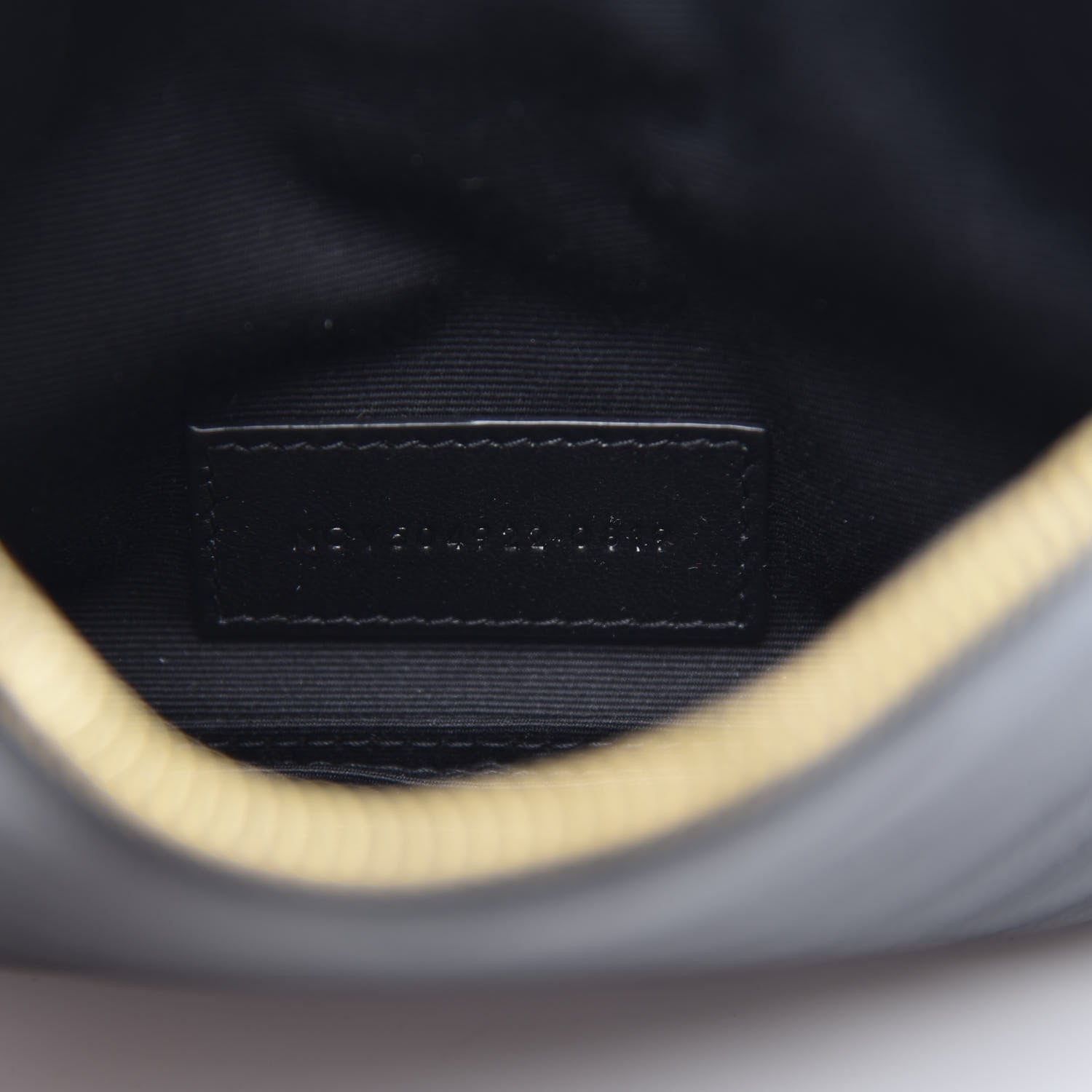Saint Laurent Grain De Poudre Chevron Monogram Bill Pouch Black 7 of 10