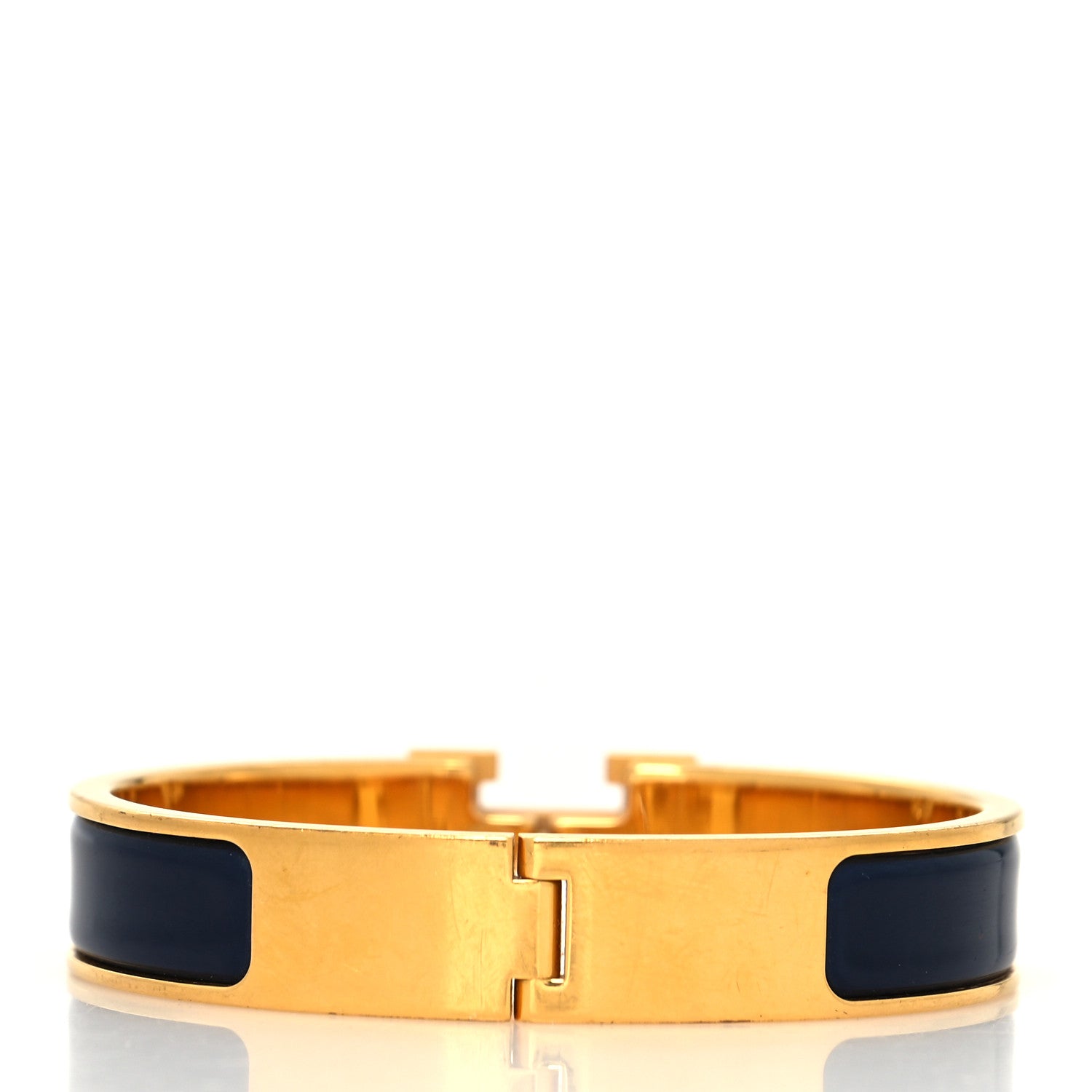 Hermes Enamel Narrow Clic Clac H Bracelet GM Indigo 3 of 6