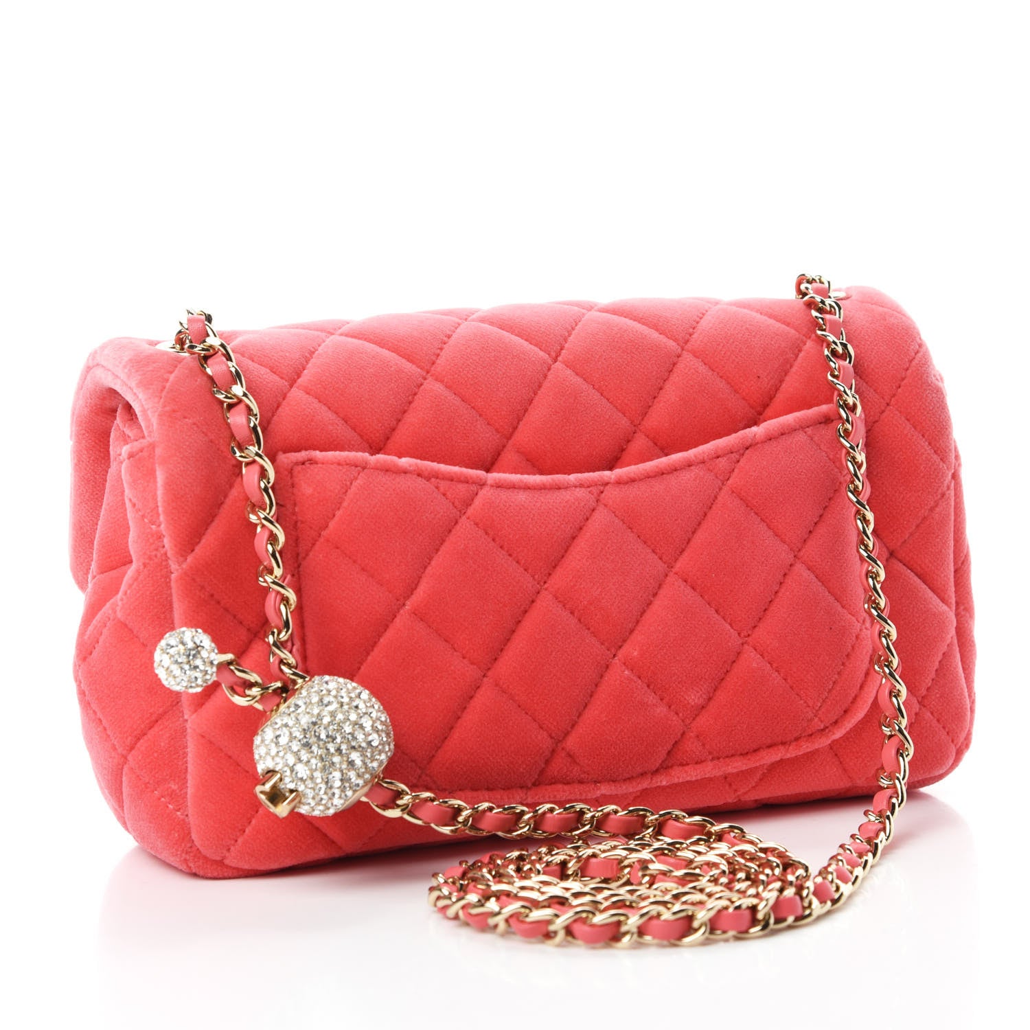 Chanel Velvet Quilted Mini Rectangular Pearl Crush Flap Pink 3 of 10