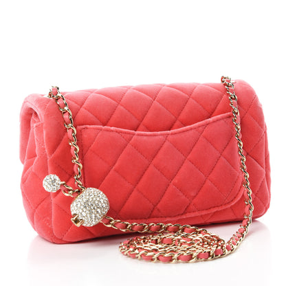 Chanel Velvet Quilted Mini Rectangular Pearl Crush Flap Pink 3 of 10