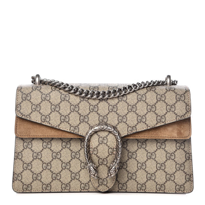 Gucci GG Supreme Monogram Small Dionysus Shoulder Bag Taupe 1 of 11