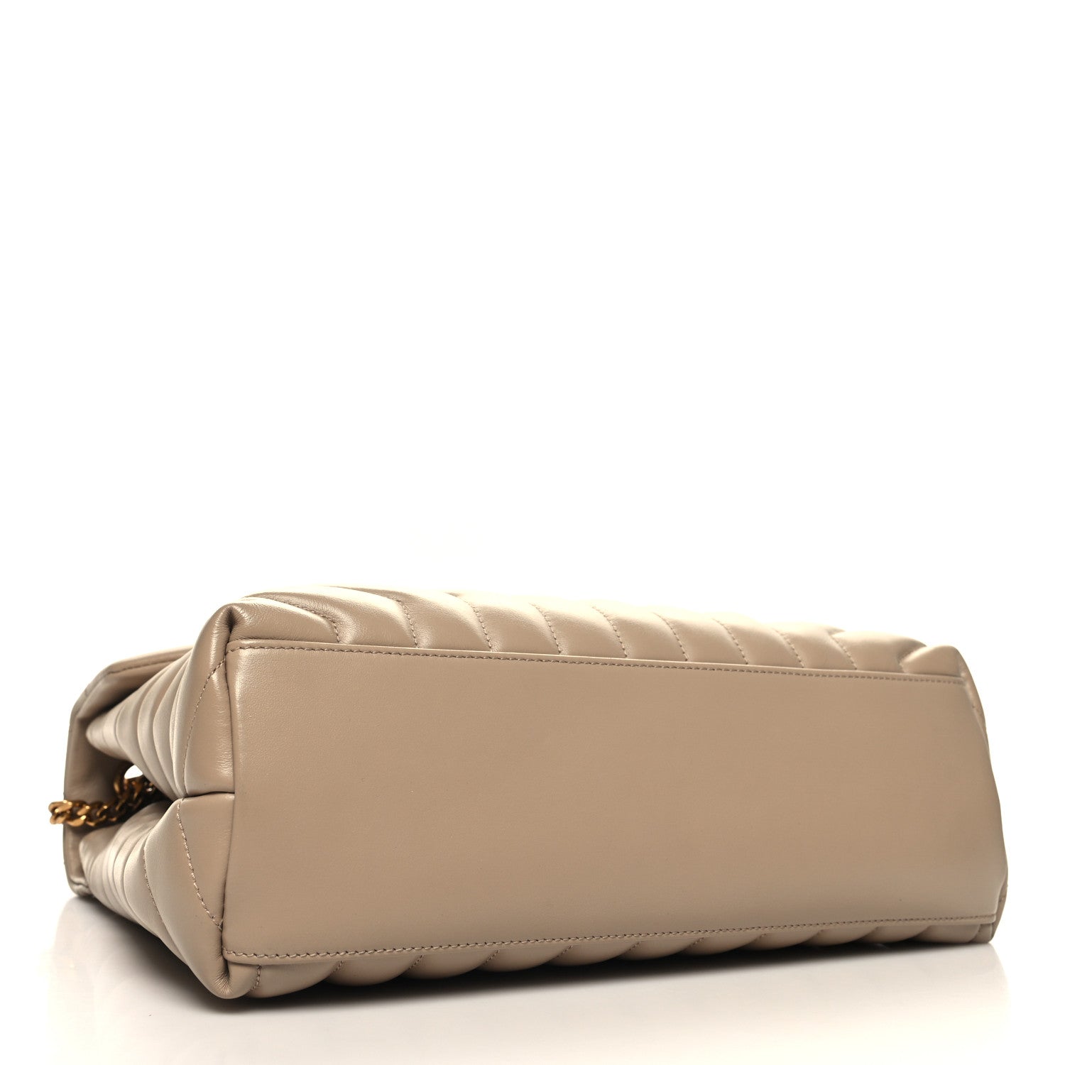 Saint Laurent Calfskin Y Quilted Monogram Medium Loulou Chain Satchel Dark Beige 4 of 10