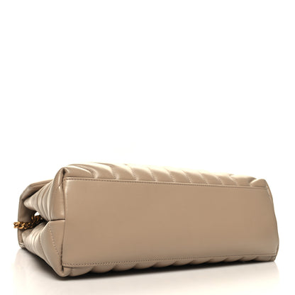 Saint Laurent Calfskin Y Quilted Monogram Medium Loulou Chain Satchel Dark Beige 4 of 10