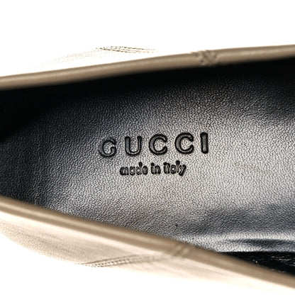 Gucci Lambskin Womens Brixton Horsebit Loafers 38.5 Mud 7 of 8