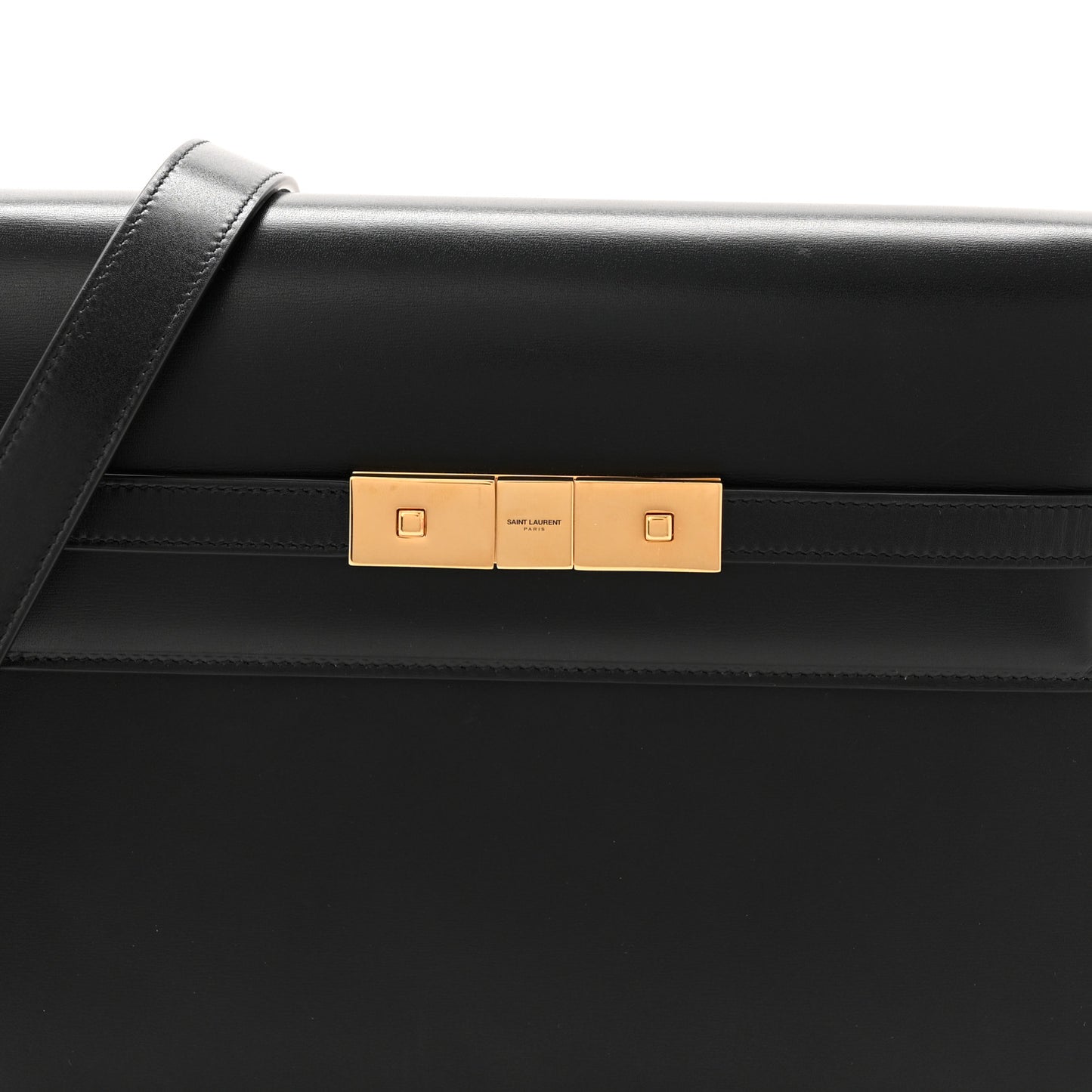 Smooth Calfskin Manhattan Shoulder Bag Black