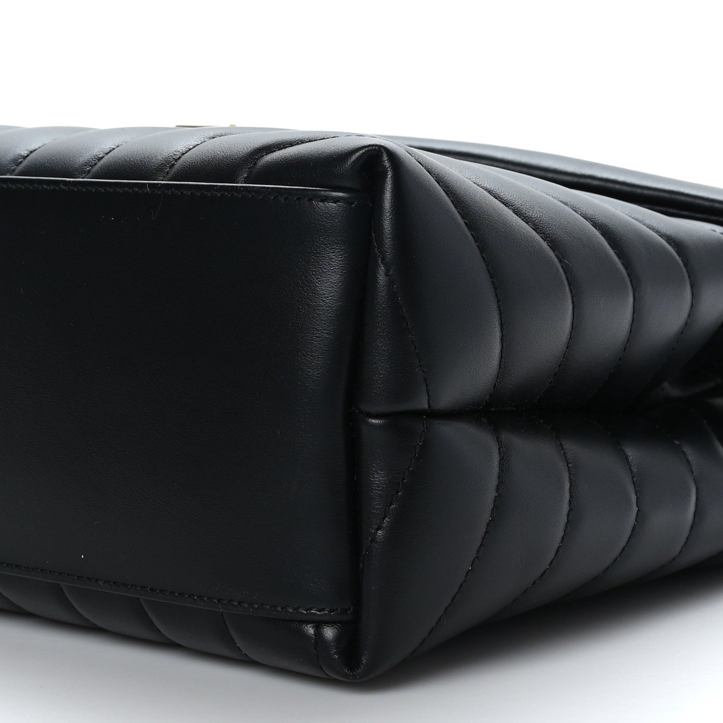 Calfskin Y Quilted Monogram Medium Loulou Chain Satchel Black