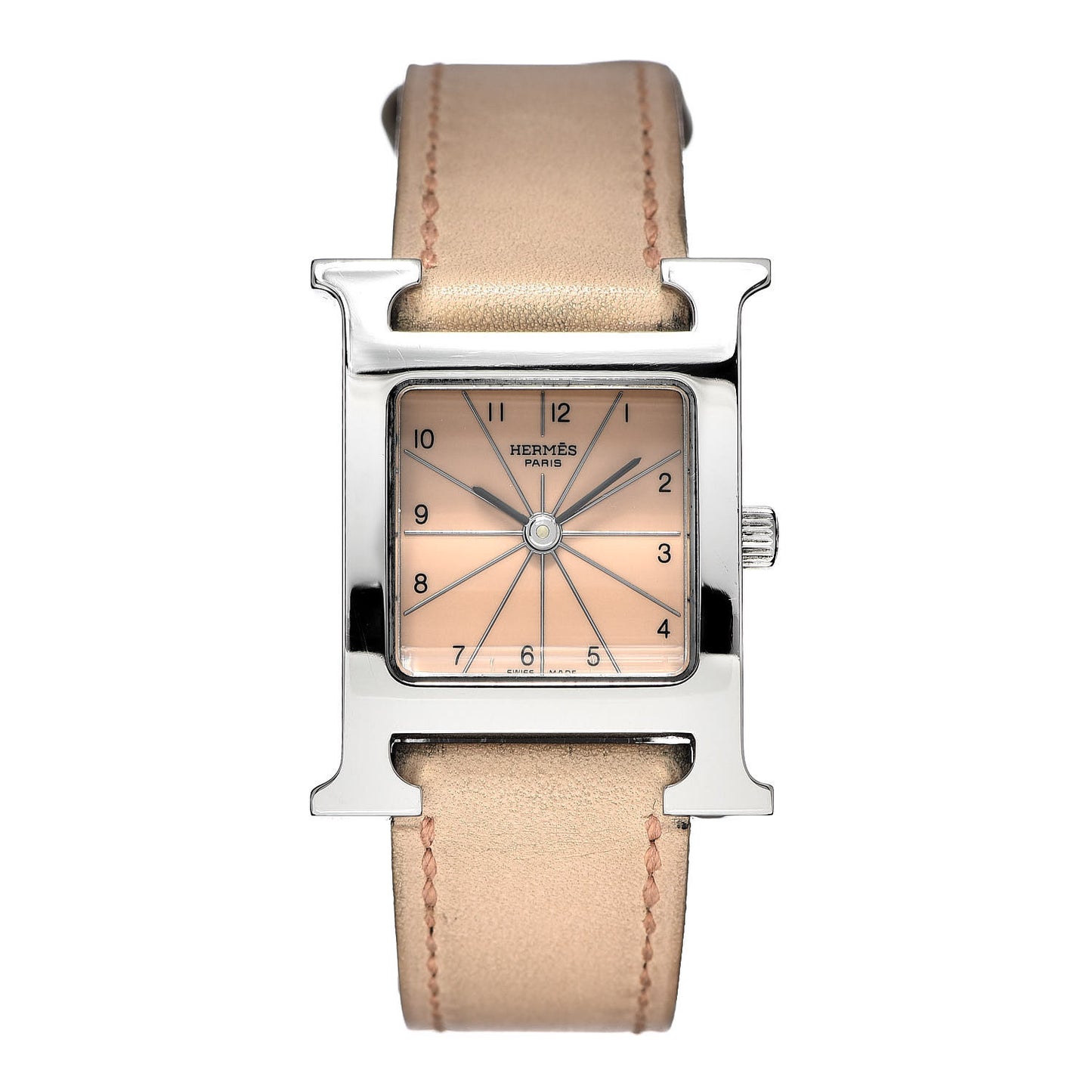 Stainless Steel Swift 21mm Heure H Hour Quartz Watch Parchemin