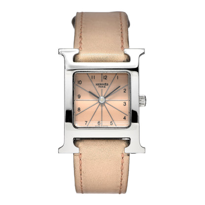 Hermes Stainless Steel Swift 21mm Heure H Hour Quartz Watch Parchemin 1 of 7