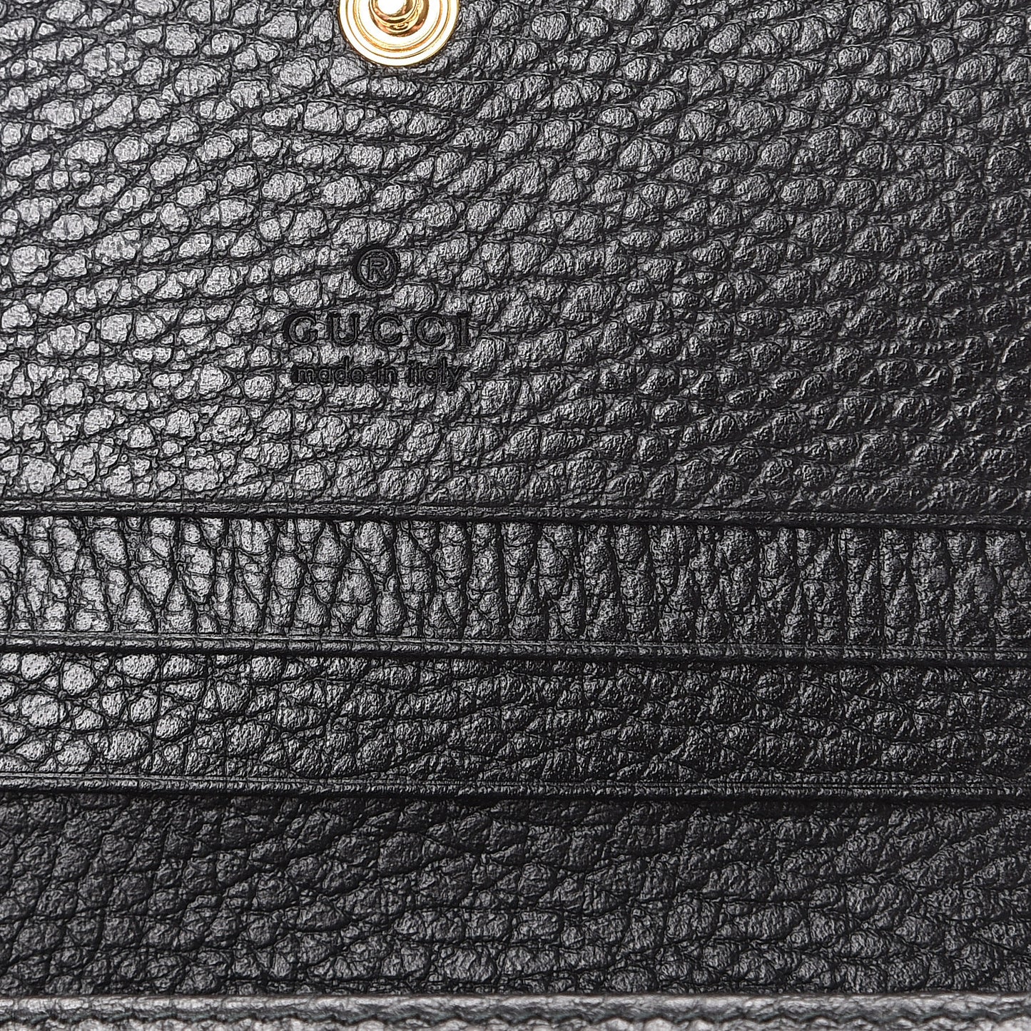Pebbled Calfskin GG Marmont Card Case Black