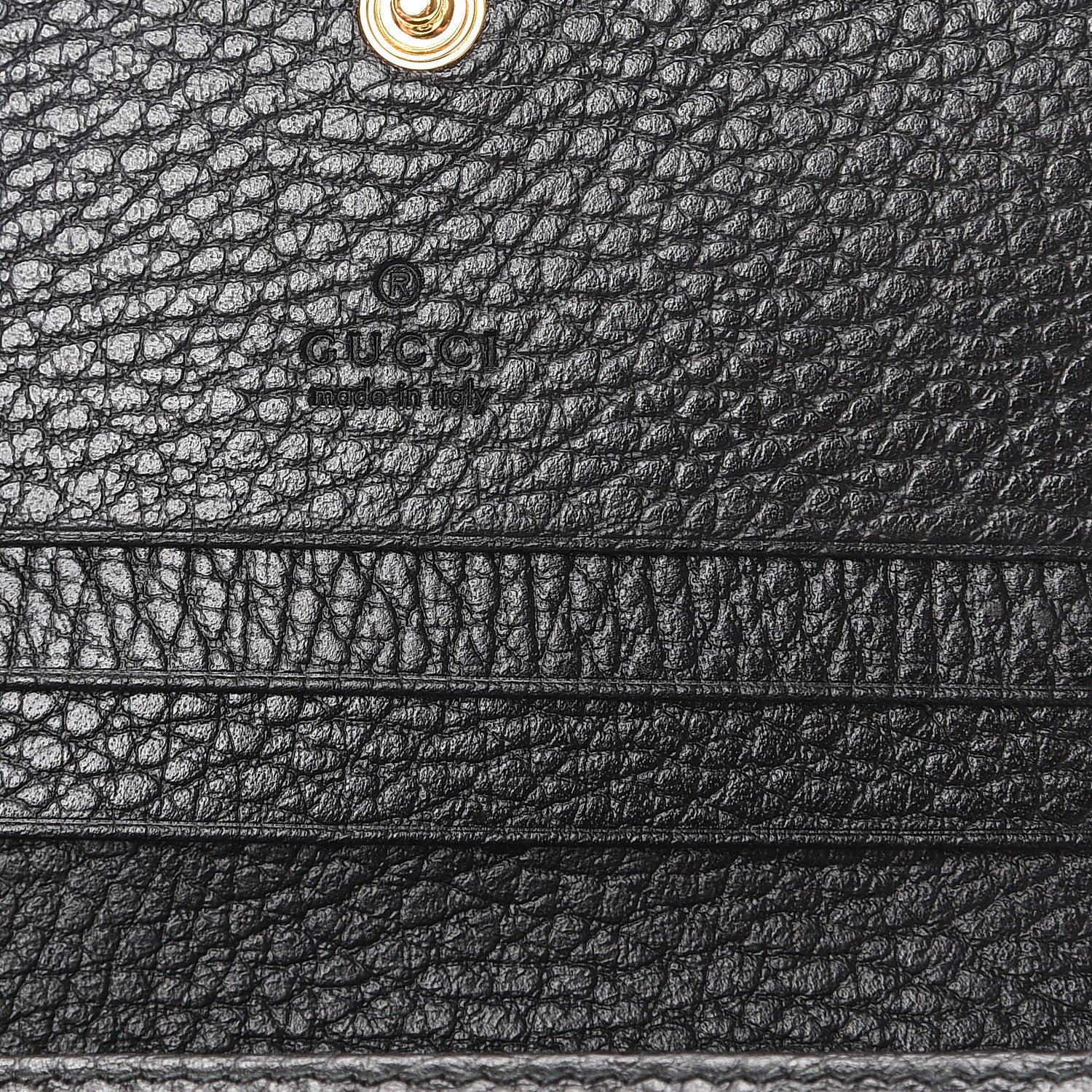 Gucci Pebbled Calfskin GG Marmont Card Case Black 5 of 8