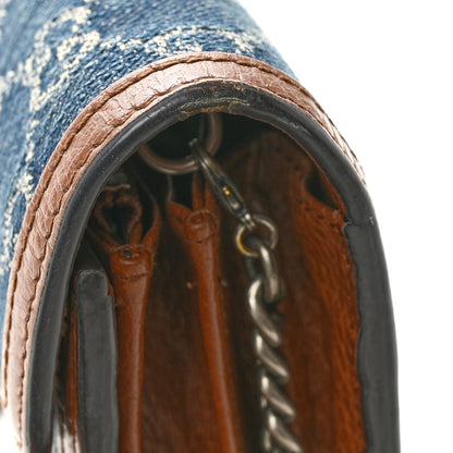 Gucci New Denim GG Monogram Dollar Calfskin Enamel Mini Dionysus Chain Wallet Blue Tea Cuir Epilog Electric Blue 11 of 14