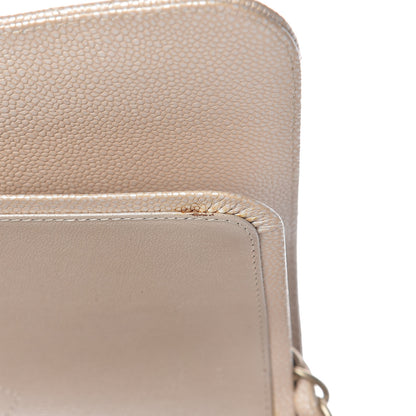 Chanel Pearly Caviar Quilted Jumbo Double Flap Light Beige 6 of 12