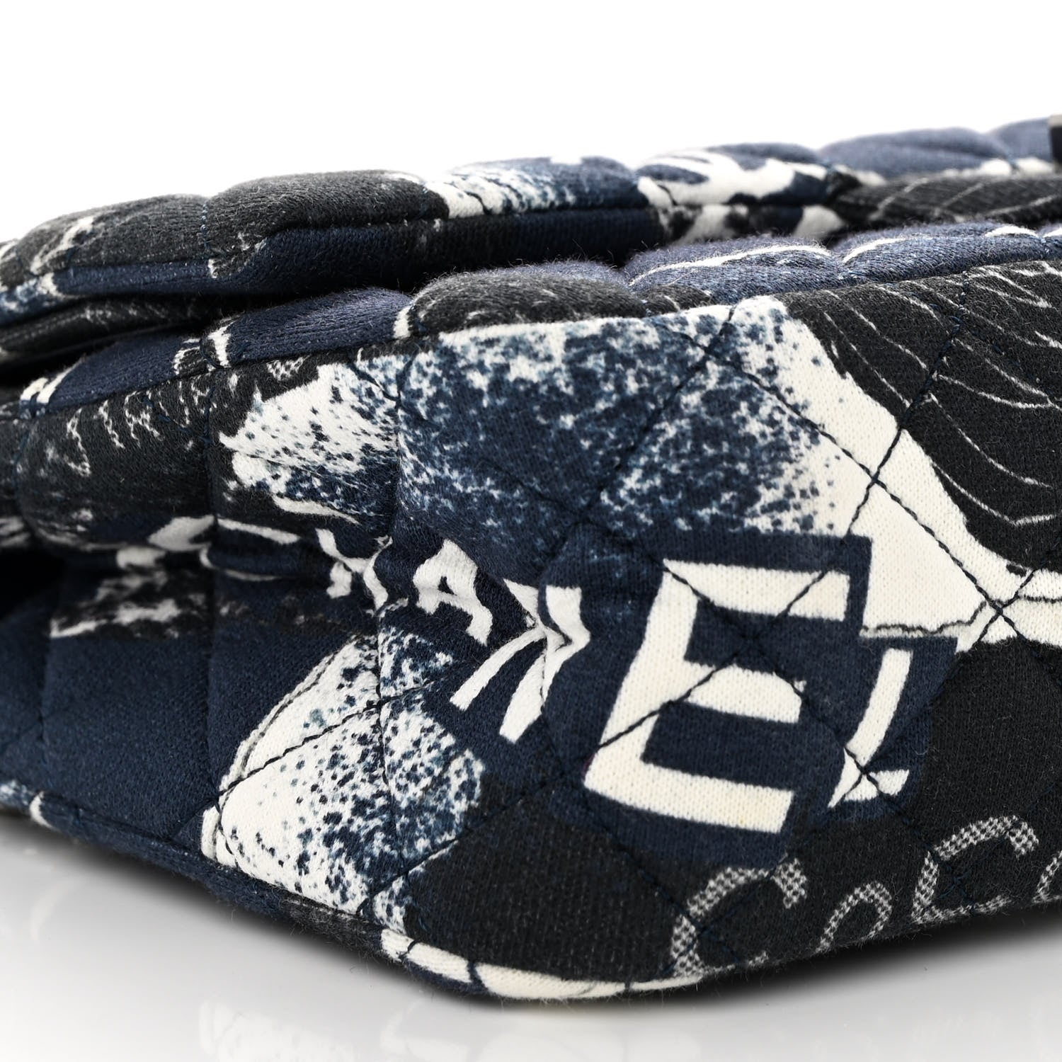 Chanel Jersey Quilted Camellia 2.55 Reissue 225 Flap Navy Blue 8 of 9