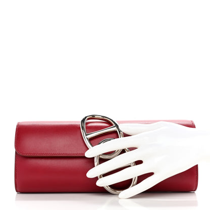 Hermes Tadelakt Egee Clutch Rouge Vif 2 of 10