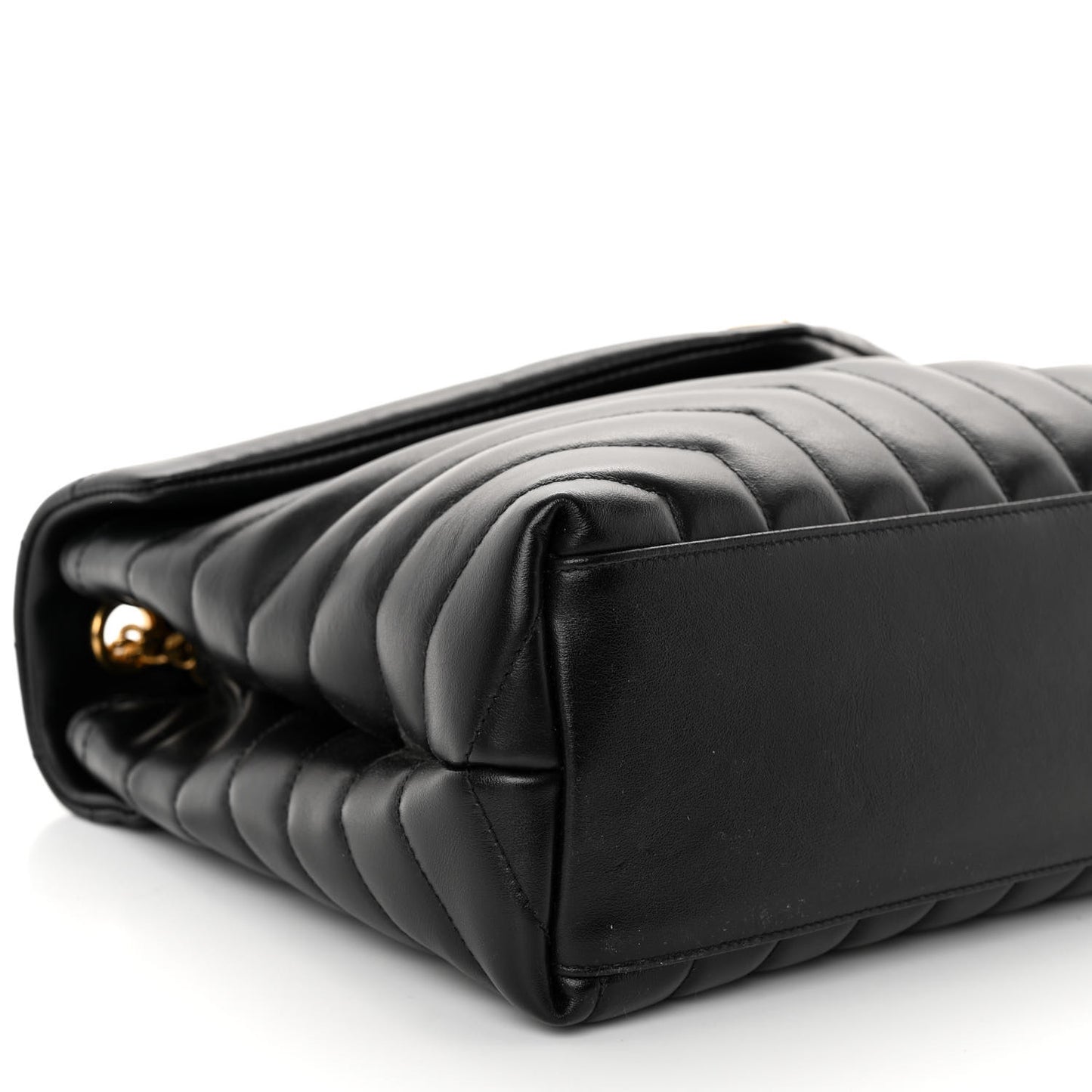 Calfskin Y Quilted Monogram Medium Loulou Chain Satchel Black