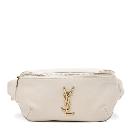Saint Laurent Grain De Poudre Monogram Belt Bag Blanc Vintage 1 of 12