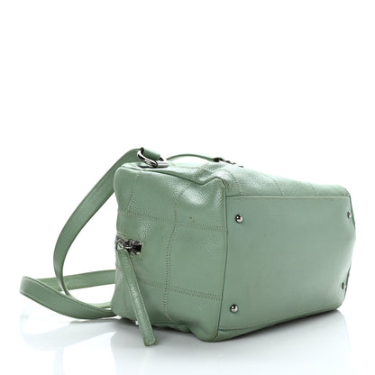 Chanel Caviar Square Stitched Bowler Light Green 4 of 13