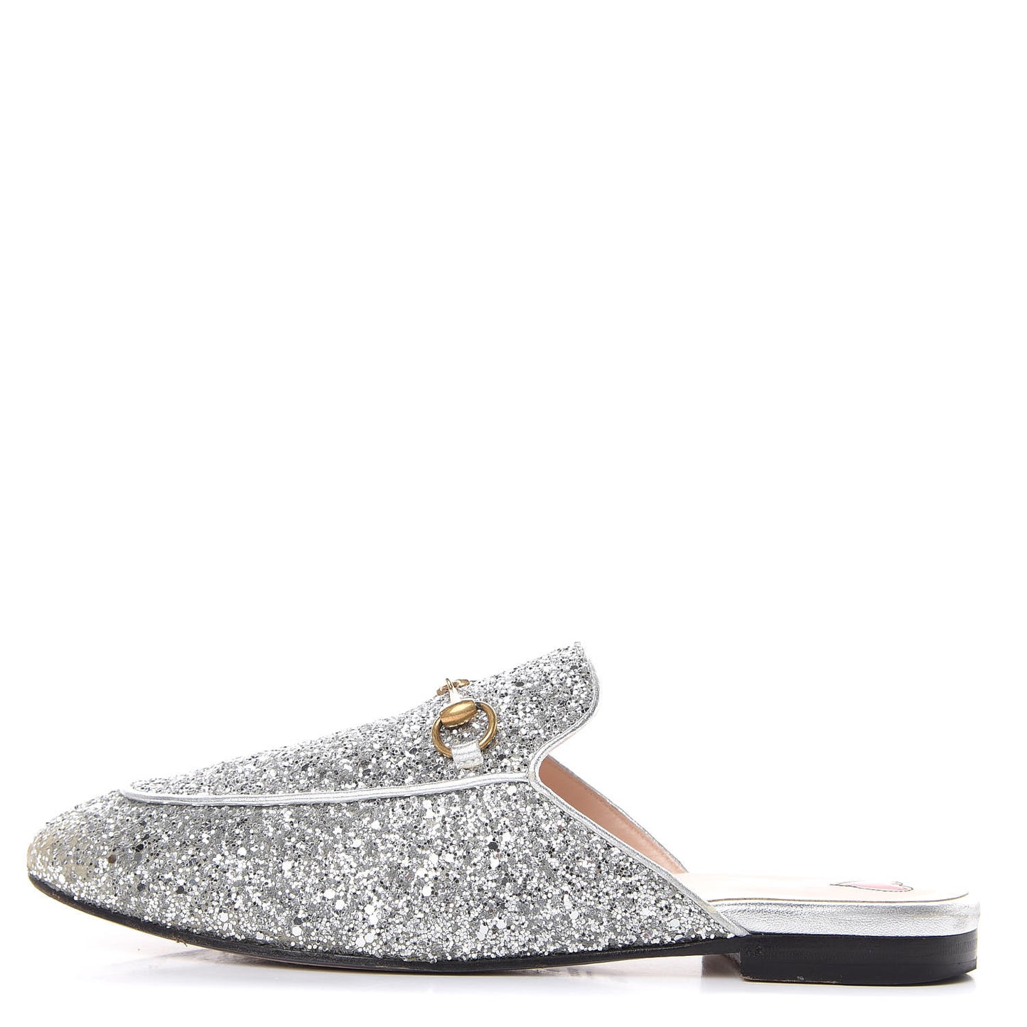 Glitter Womens Princetown Slippers 39.5 Silver