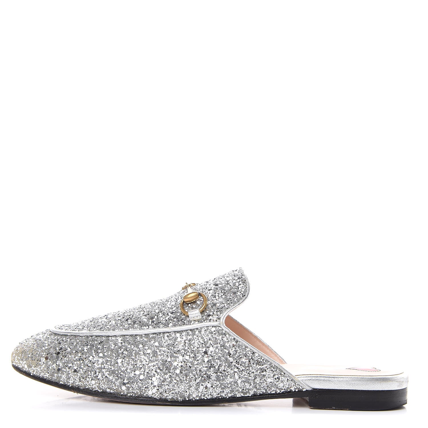 Gucci Glitter Womens Princetown Slippers 39.5 Silver 1 of 15