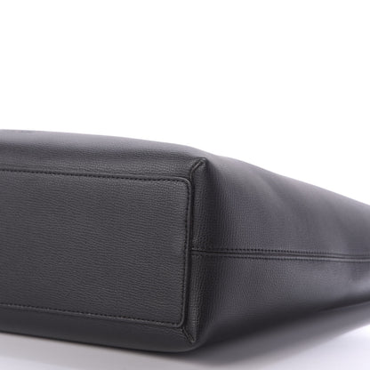 Burberry Grainy Calfskin Haymarket Check Medium Reversible Tote Black 7 of 10