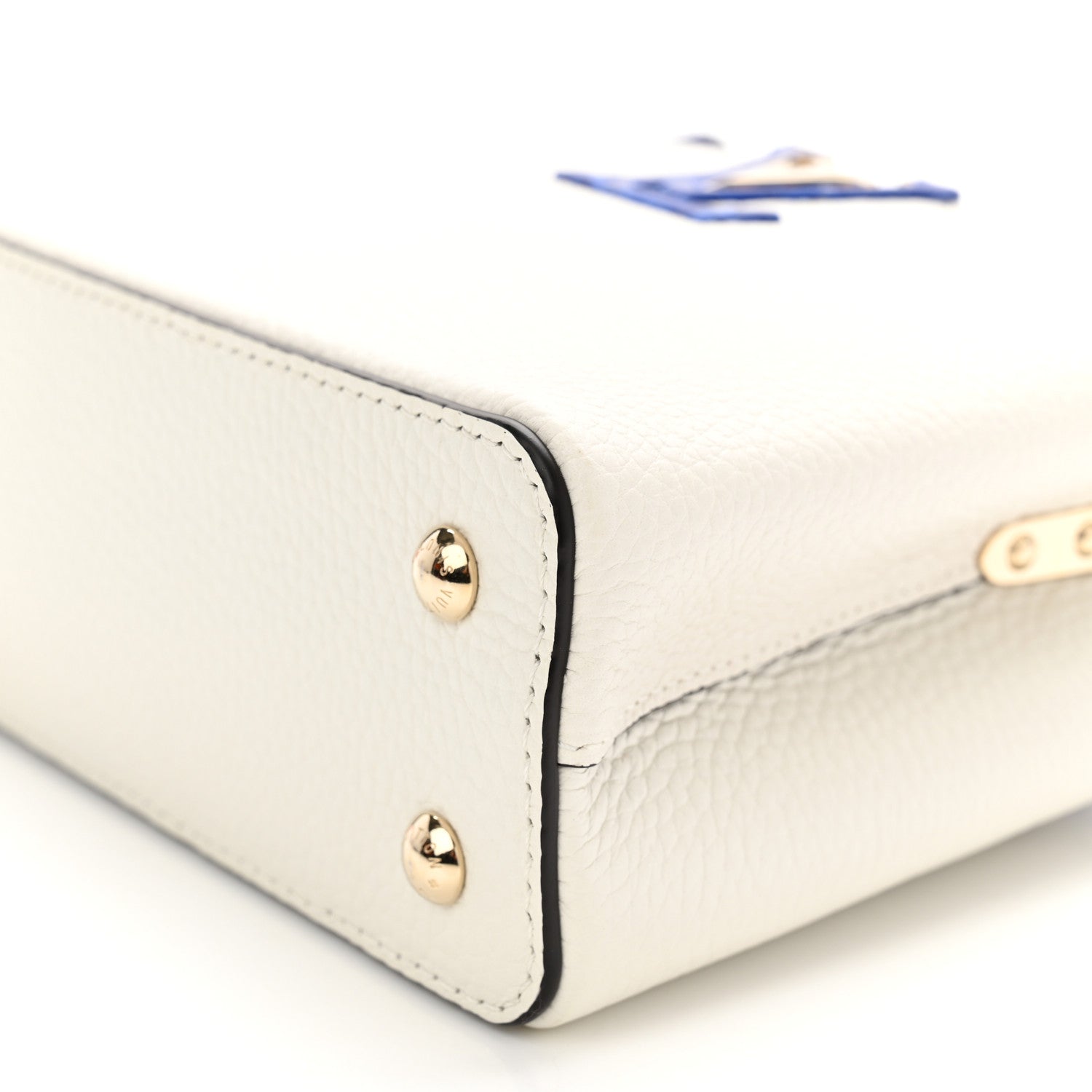 Louis Vuitton Taurillon Crocodile Capucines Mini White Bleu Santorin 9 of 10