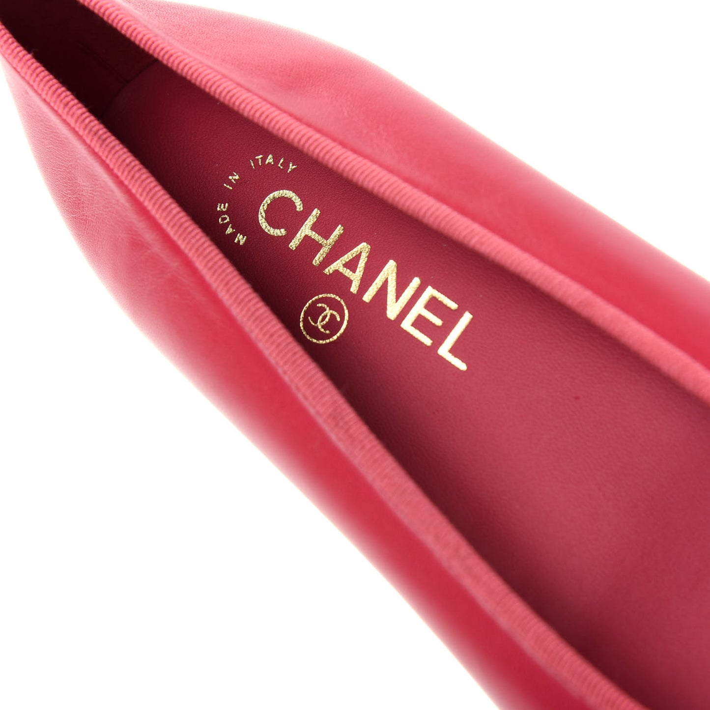 Lambskin Cap Toe CC Ballerina Flats 39.5 Pink Black