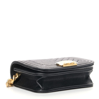 Chanel Caviar Chevron Quilted Boy Flap Waist Belt Bag Black 3 of 5