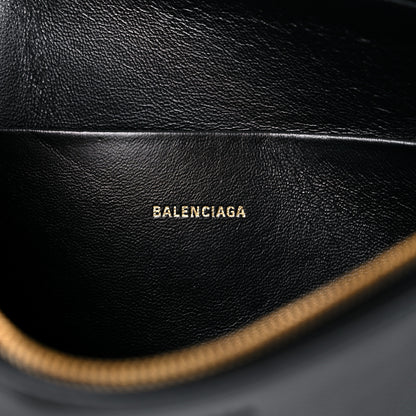 Balenciaga Calfskin Logo Medium Cash Pouch With Handle Black White 6 of 9