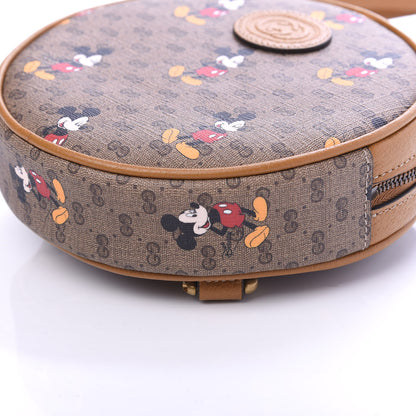 Gucci X DISNEY Mini Vintage GG Supreme Monogram Mickey Mouse Round Backpack Beige Vintage Sun Oil 6 of 9
