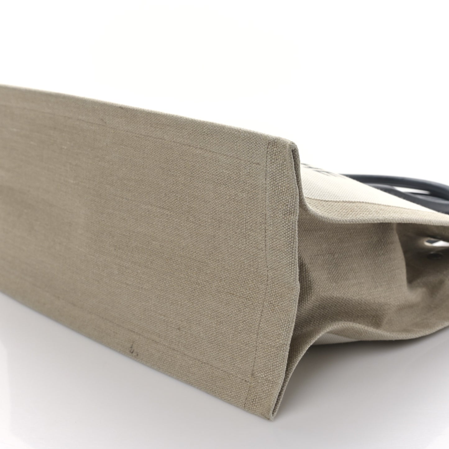 Linen Calfskin Small Rive Gauche Tote Greggio Natural